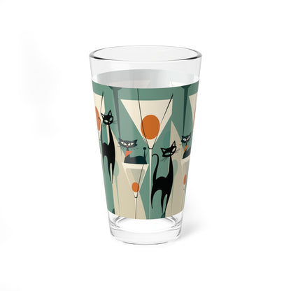 Kate McEnroe New York Atomic Cat Retro Pint Glass, Mid Century Modern Cocktail BarwarePint Glasses22636616001702118244