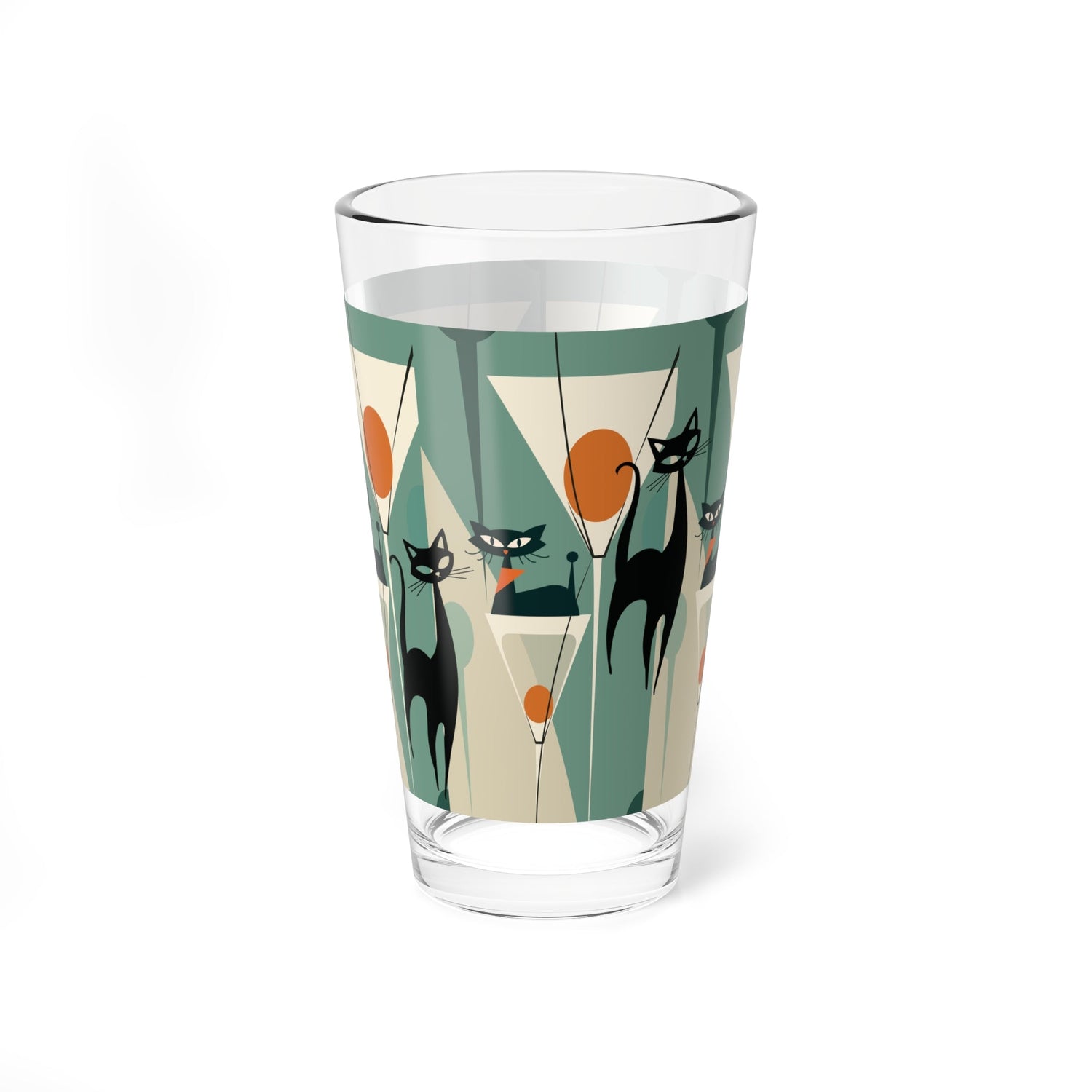 Kate McEnroe New York Atomic Cat Retro Pint Glass, Mid Century Modern Cocktail BarwarePint Glasses22636616001702118244