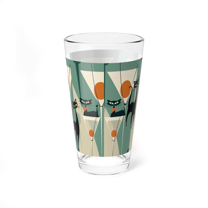 Kate McEnroe New York Atomic Cat Retro Pint Glass, Mid Century Modern Cocktail BarwarePint Glasses22636616001702118244