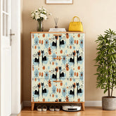 Kate McEnroe New York Atomic Cat Retro Shoe Cabinet, Mid Century Modern Starburst Accent StorageShoe StorageEf00FXGGqW