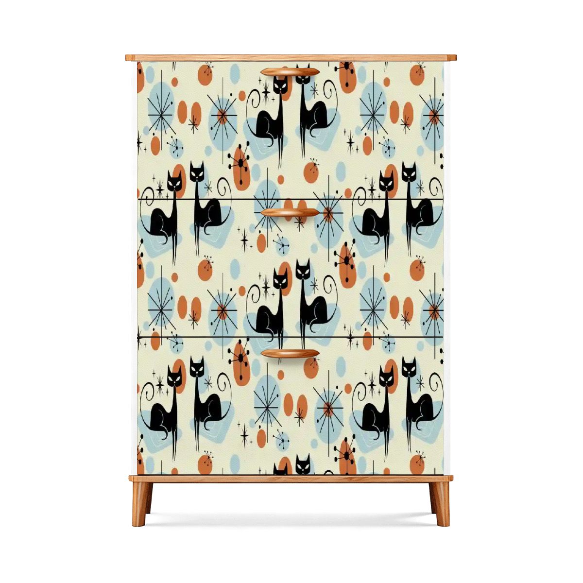 Kate McEnroe New York Atomic Cat Retro Shoe Cabinet, Mid Century Modern Starburst Accent StorageShoe StorageEf00FXGGqW