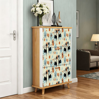 Kate McEnroe New York Atomic Cat Retro Shoe Cabinet, Mid Century Modern Starburst Accent StorageShoe StorageEf00FXGGqW