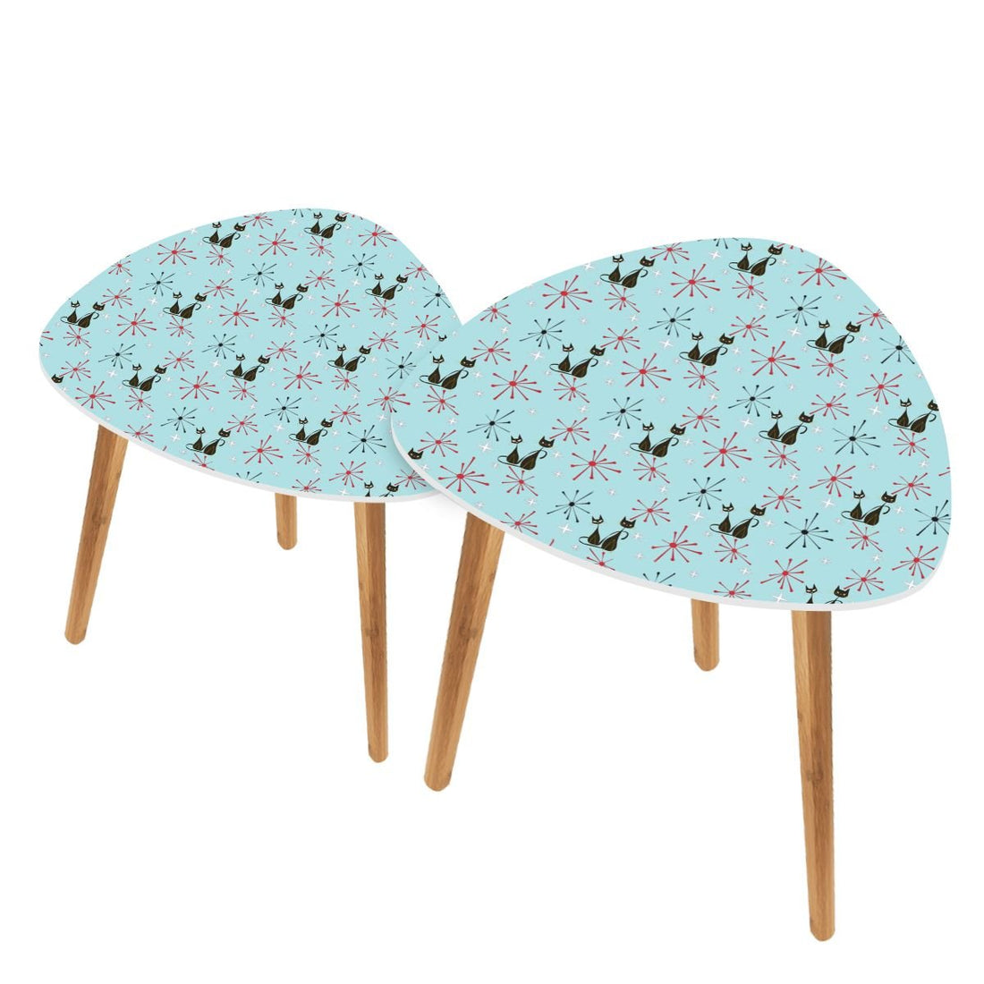 Kate McEnroe New York Atomic Cat Retro Starburst Coffee Tables, Mid Century Modern Nesting Accent Furniture, 1950s Vintage Living Room DecorNesting TablesTCyTP5uuVq