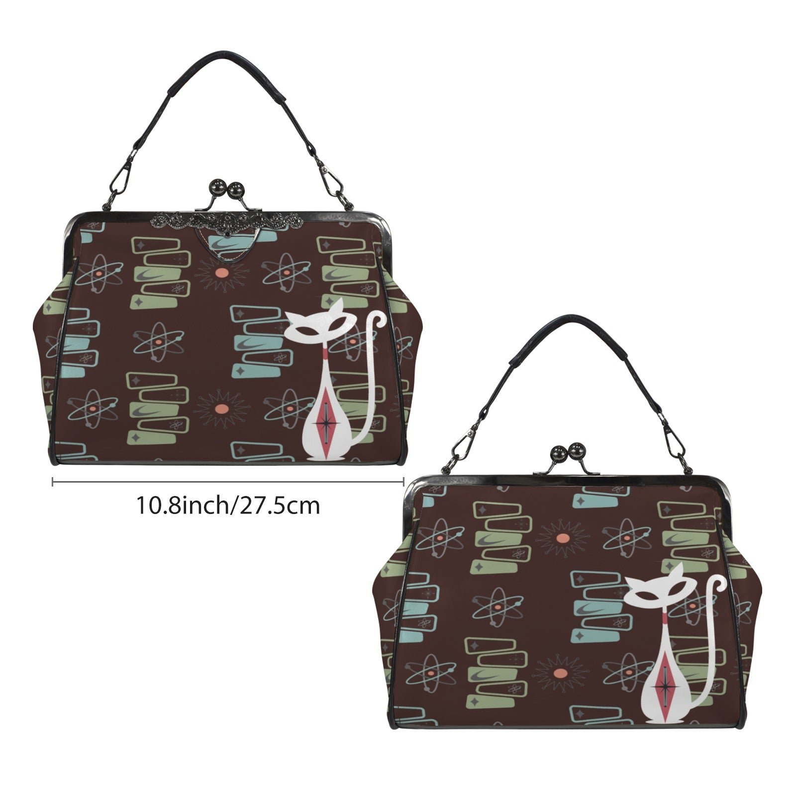 Kate McEnroe New York Atomic Cat Retro Starburst Kisslock Purse, Mid Century Modern CrossbodyCrossbody BagsD3187086