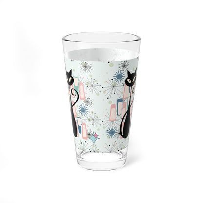 Kate McEnroe New York Atomic Cat Retro Starbursts Pint Glass, Mid Century Modern Drinkware, MCM 1950s Cocktail GlassPint Glasses65030112016621843795