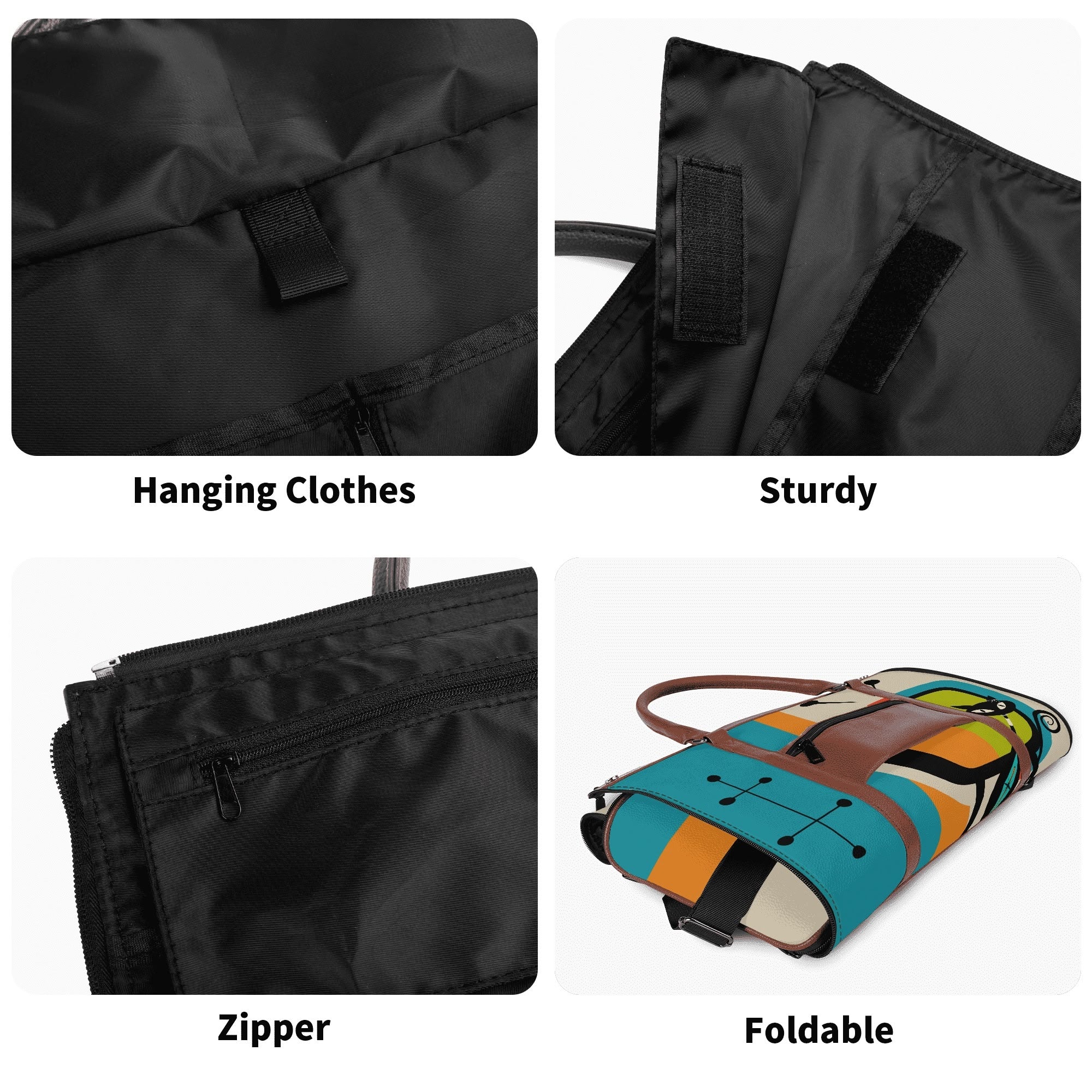 Kate McEnroe New York Atomic Cat Retro TV Foldable Duffel Bag, Mid Century Modern Space Age Mod Travel WeekenderDuffel BagsY57Q7QPW - 1