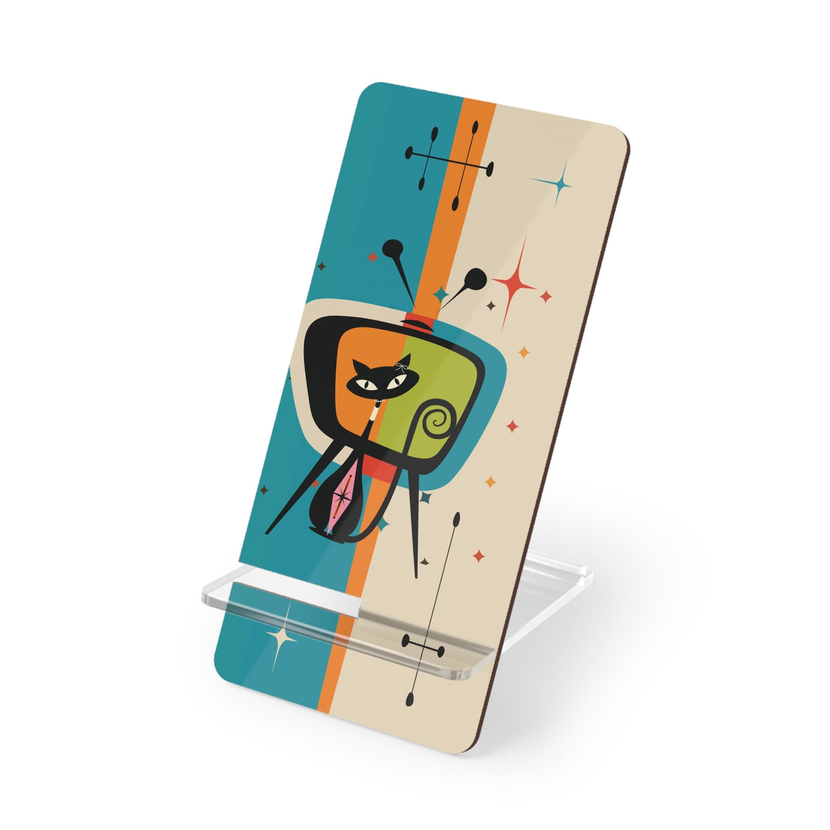 Kate McEnroe New York Atomic Cat Retro TV Mid Century Modern Mobile Display Stand for SmartphonesMobile Phone Stands17853393749369099632