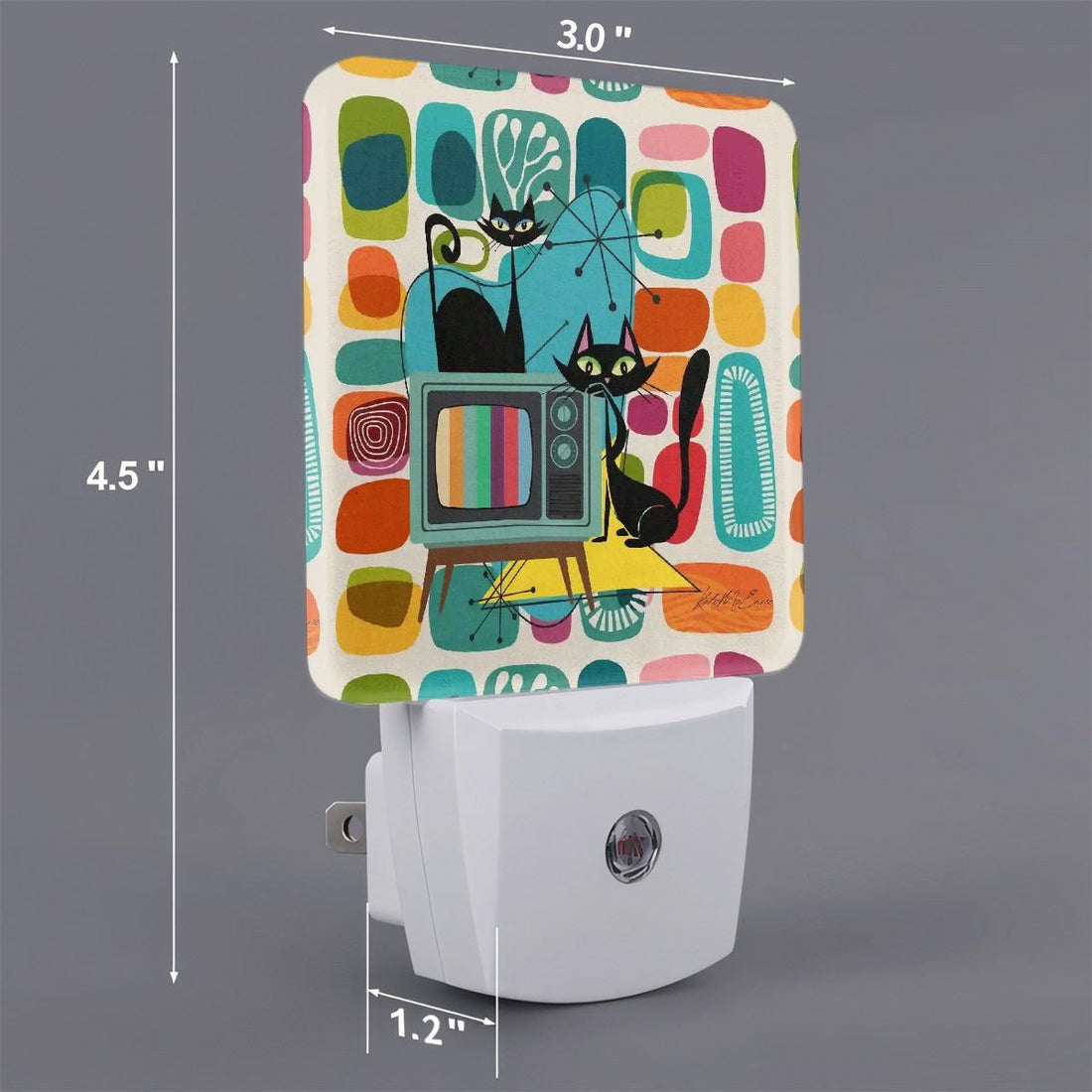 Kate McEnroe New York Atomic Cat Retro TV Mid Mod Amoeba Night Light SetNight Lightszukmuy2VJY