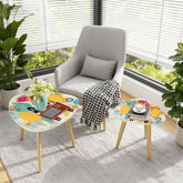 Kate McEnroe New York Atomic Cat Retro TV Nesting Tables, Mid Century Modern 50s Kitsch Side Table Set, MCM Starburst Accent FurnitureNesting TablesBvz2pSypWY