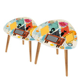 Kate McEnroe New York Atomic Cat Retro TV Nesting Tables, Mid Century Modern 50s Kitsch Side Table Set, MCM Starburst Accent FurnitureNesting TablesBvz2pSypWY