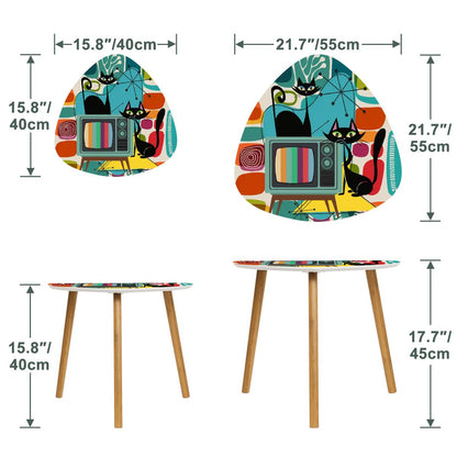 Kate McEnroe New York Atomic Cat Retro TV Nesting Tables, Mid Century Modern Amoeba Coffee Tables, 50s MCM Accent Tables, Vintage Pop Art Furniture SetNesting TablesnDcGhwFnBmCnX