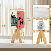Kate McEnroe New York Atomic Cat Retro TV Table Lamp, Mid Century Modern Accent LightTable LampsxG0M7A5NEI