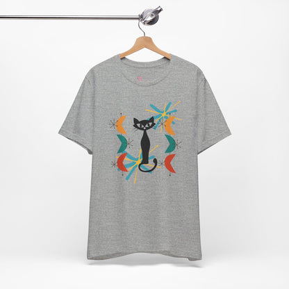 Kate McEnroe New York Atomic Cat Retro Vibes T-Shirt, Mid Century Modern Style, 50s Cool Cat Graphic TeeT-Shirts49760176888804446864