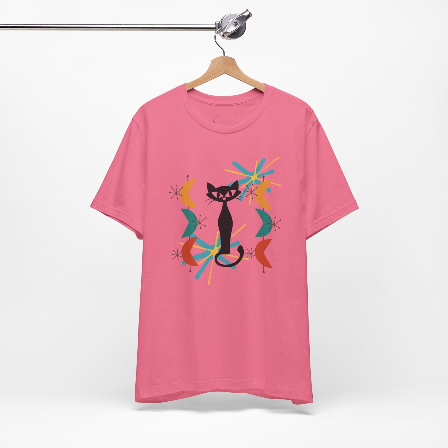 Kate McEnroe New York Atomic Cat Retro Vibes T-Shirt, Mid Century Modern Style, 50s Cool Cat Graphic TeeT-Shirts49760176888804446864