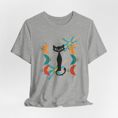 Kate McEnroe New York Atomic Cat Retro Vibes T-Shirt, Mid Century Modern Style, 50s Cool Cat Graphic TeeT-Shirts49760176888804446864