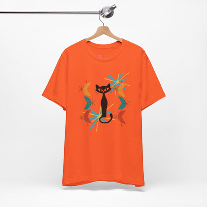 Kate McEnroe New York Atomic Cat Retro Vibes T-Shirt, Mid Century Modern Style, 50s Cool Cat Graphic TeeT-Shirts49760176888804446864