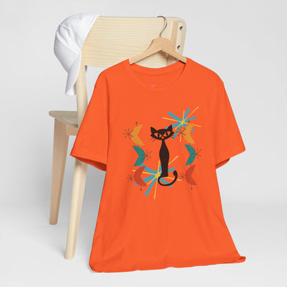 Kate McEnroe New York Atomic Cat Retro Vibes T-Shirt, Mid Century Modern Style, 50s Cool Cat Graphic TeeT-Shirts71164287269123583787