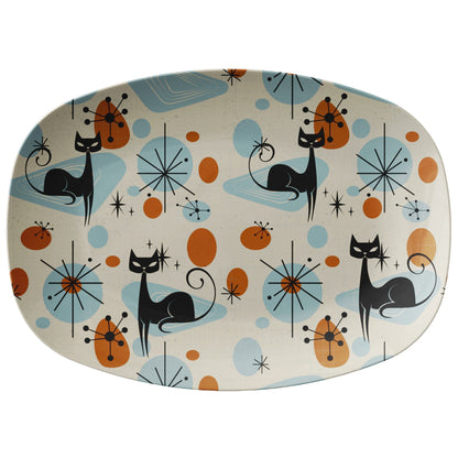 Kate McEnroe New York Atomic Cat Serving Platter, Mid Century Modern Party Tray, Retro MCM DishServing PlattersP23 - COM - ATC - 2