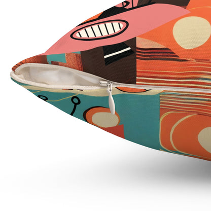 Kate McEnroe New York Atomic Cat Space Age Throw Pillow, Mid Century Modern Retro Rocket CushionThrow Pillows45651049319221681018