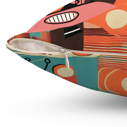 Kate McEnroe New York Atomic Cat Space Age Throw Pillow, Mid Century Modern Retro Rocket CushionThrow Pillows45651049319221681018