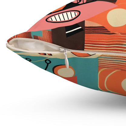 Kate McEnroe New York Atomic Cat Space Age Throw Pillow, Mid Century Modern Retro Rocket CushionThrow Pillows45651049319221681018