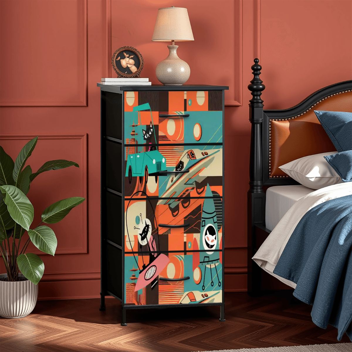 Kate McEnroe New York Atomic Cat Sputnik 50s Space Age Mid Century Modern DresserDressers33yICqf6wd