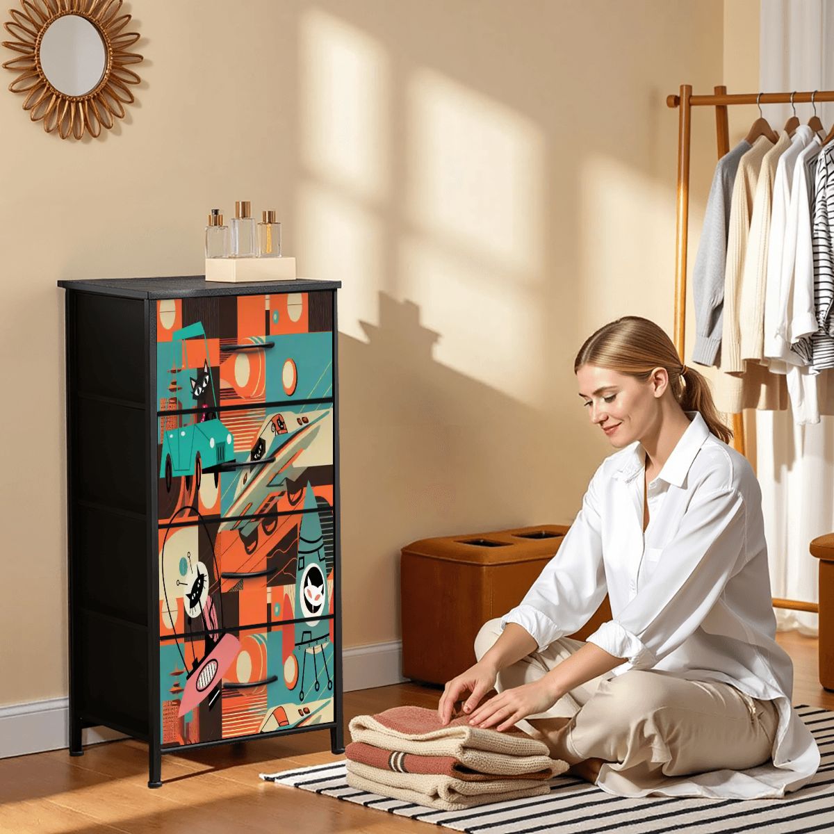 Kate McEnroe New York Atomic Cat Sputnik 50s Space Age Mid Century Modern DresserDressers33yICqf6wd