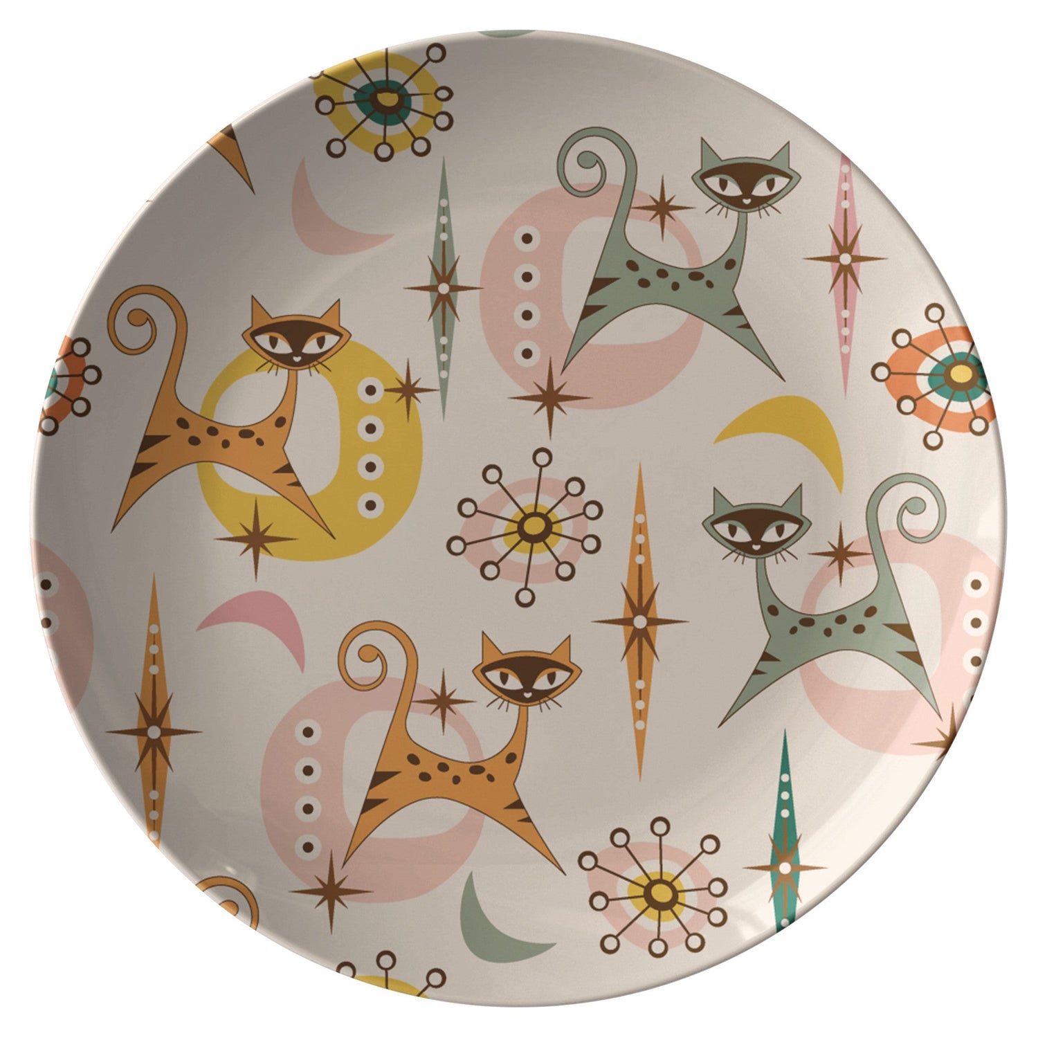 Kate McEnroe New York Atomic Cat Sputnik Dinner Plate, Mid Century Modern DinnerwarePlates9820SINGLE