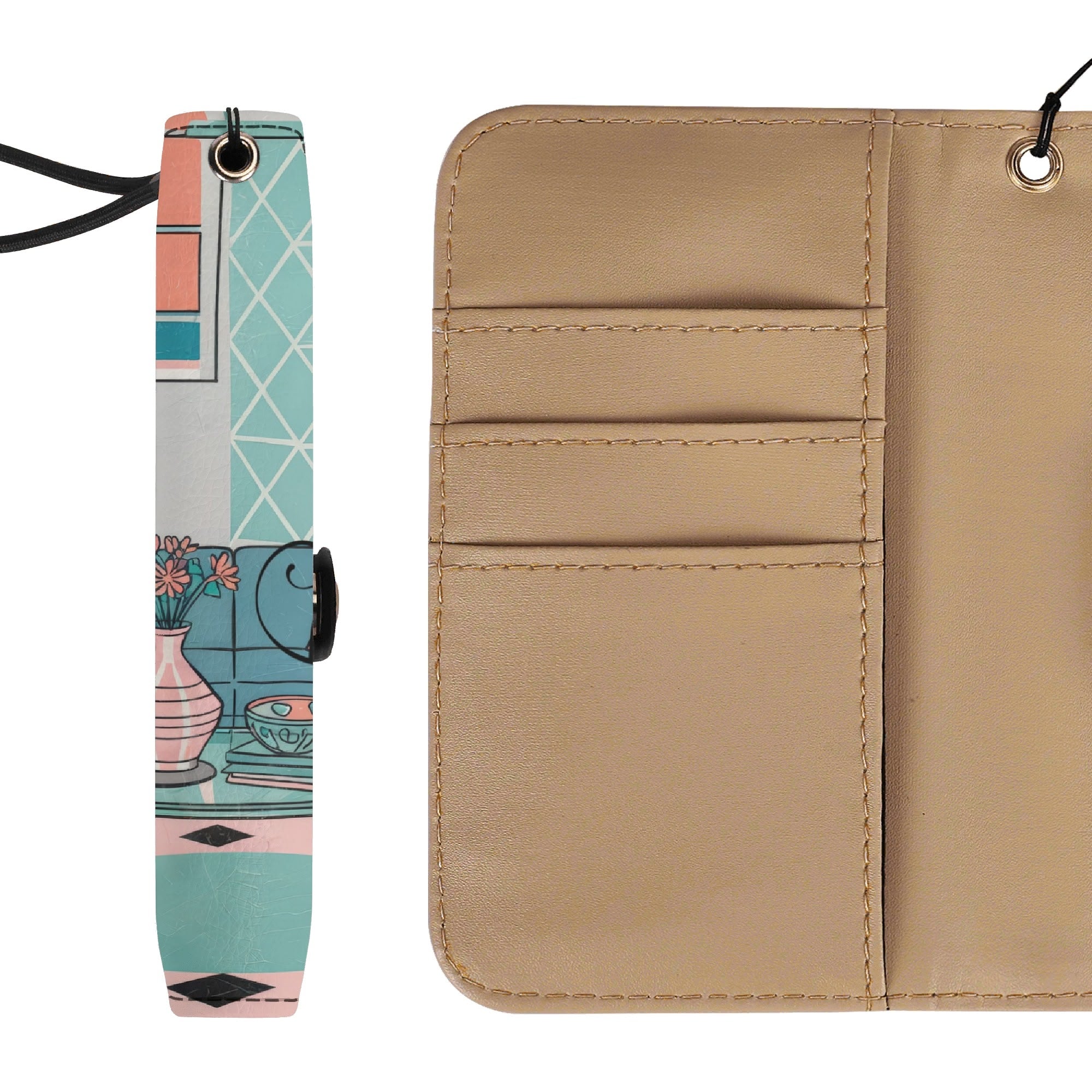 Kate McEnroe New York Atomic Cat Sputnik Lounge Flip Phone Case, Mid Century Modern Retro Flip Case ClutchPhone CasesWQE78G1W - 1