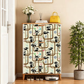 Kate McEnroe New York Atomic Cat Starburst Geometric 1950s Space Age Retro Shoe CabinetShoe StoragebO57B1IiZn