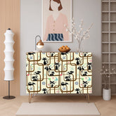 Kate McEnroe New York Atomic Cat Starburst Geometric 1950s Space Age Retro Storage CabinetStorage CabinetsFOLl6tkcP5