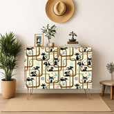 Kate McEnroe New York Atomic Cat Starburst Geometric 1950s Space Age Retro Storage CabinetStorage CabinetsFOLl6tkcP5