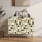 Kate McEnroe New York Atomic Cat Starburst Geometric 1950s Space Age Retro Storage CabinetStorage CabinetsFOLl6tkcP5