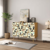 Kate McEnroe New York Atomic Cat Starburst Geometric 1950s Space Age Retro Storage CabinetStorage CabinetsFOLl6tkcP5