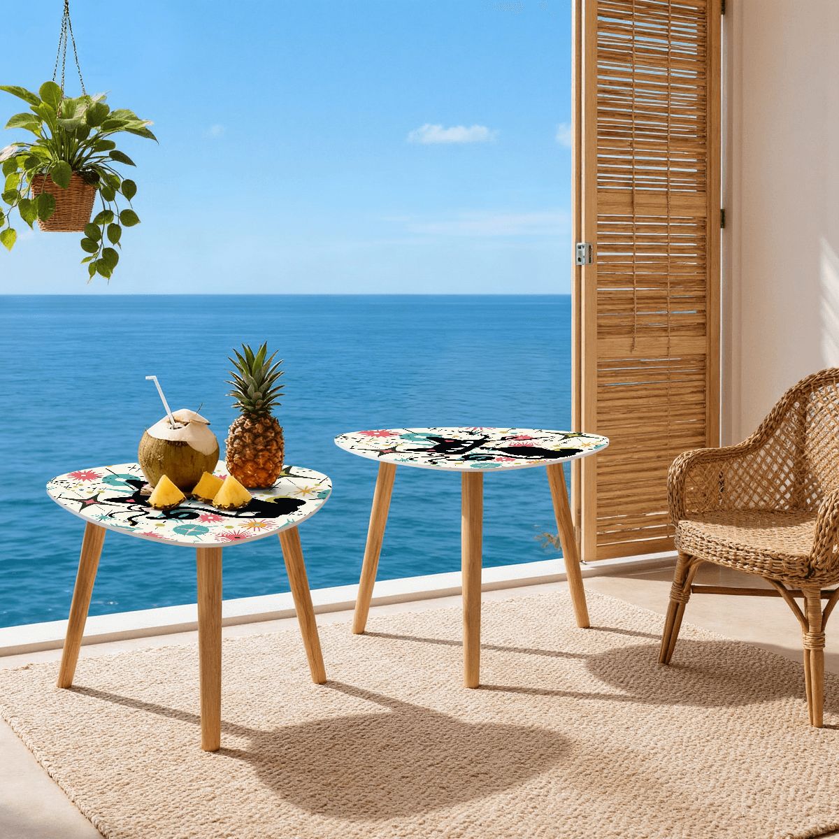 Kate McEnroe New York Atomic Cat Starburst Mid Century Modern Nesting Tables Set of 2Nesting Tables7bCy6naNKz