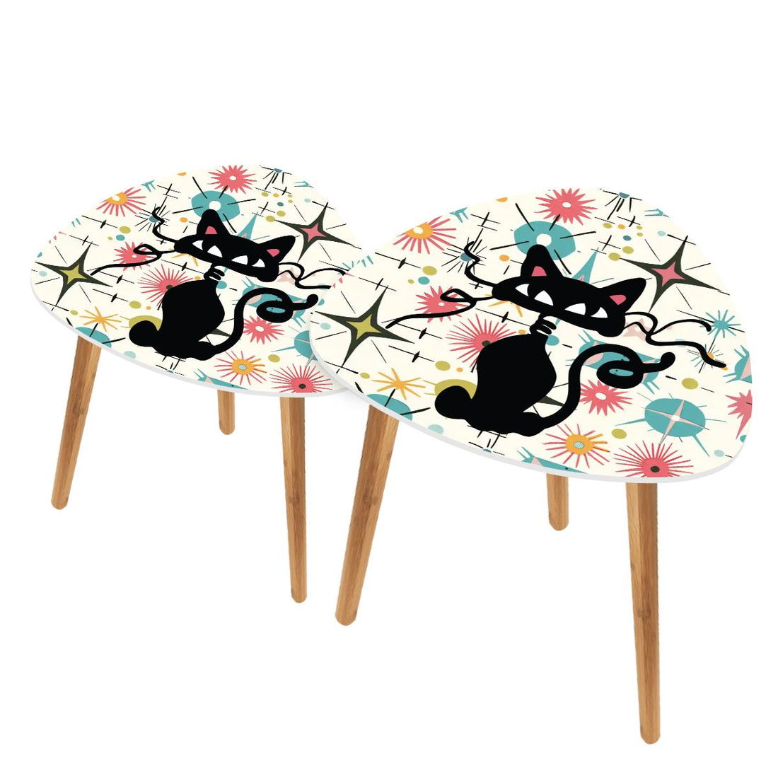 Kate McEnroe New York Atomic Cat Starburst Mid Century Modern Nesting Tables Set of 2Nesting Tables7bCy6naNKz