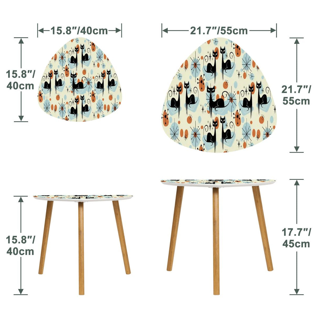 Kate McEnroe New York Atomic Cat Starburst Nesting Tables, Sputnik Mid Century Modern Sexton Cat, Retro 50s Boomerang Coffee Table SetNesting TablesnxQFWEAZcNXFL