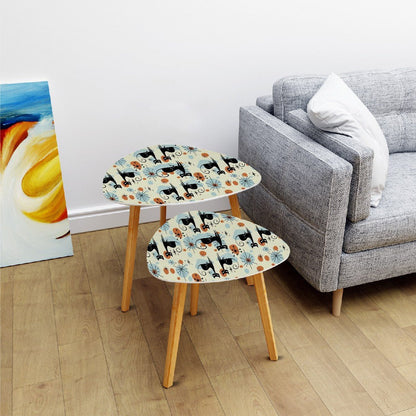 Kate McEnroe New York Atomic Cat Starburst Nesting Tables, Sputnik Mid Century Modern Sexton Cat, Retro 50s Boomerang Coffee Table SetNesting Tablesr2wSmu0ai5