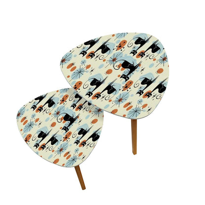 Kate McEnroe New York Atomic Cat Starburst Nesting Tables, Sputnik Mid Century Modern Sexton Cat, Retro 50s Boomerang Coffee Table SetNesting Tablesr2wSmu0ai5