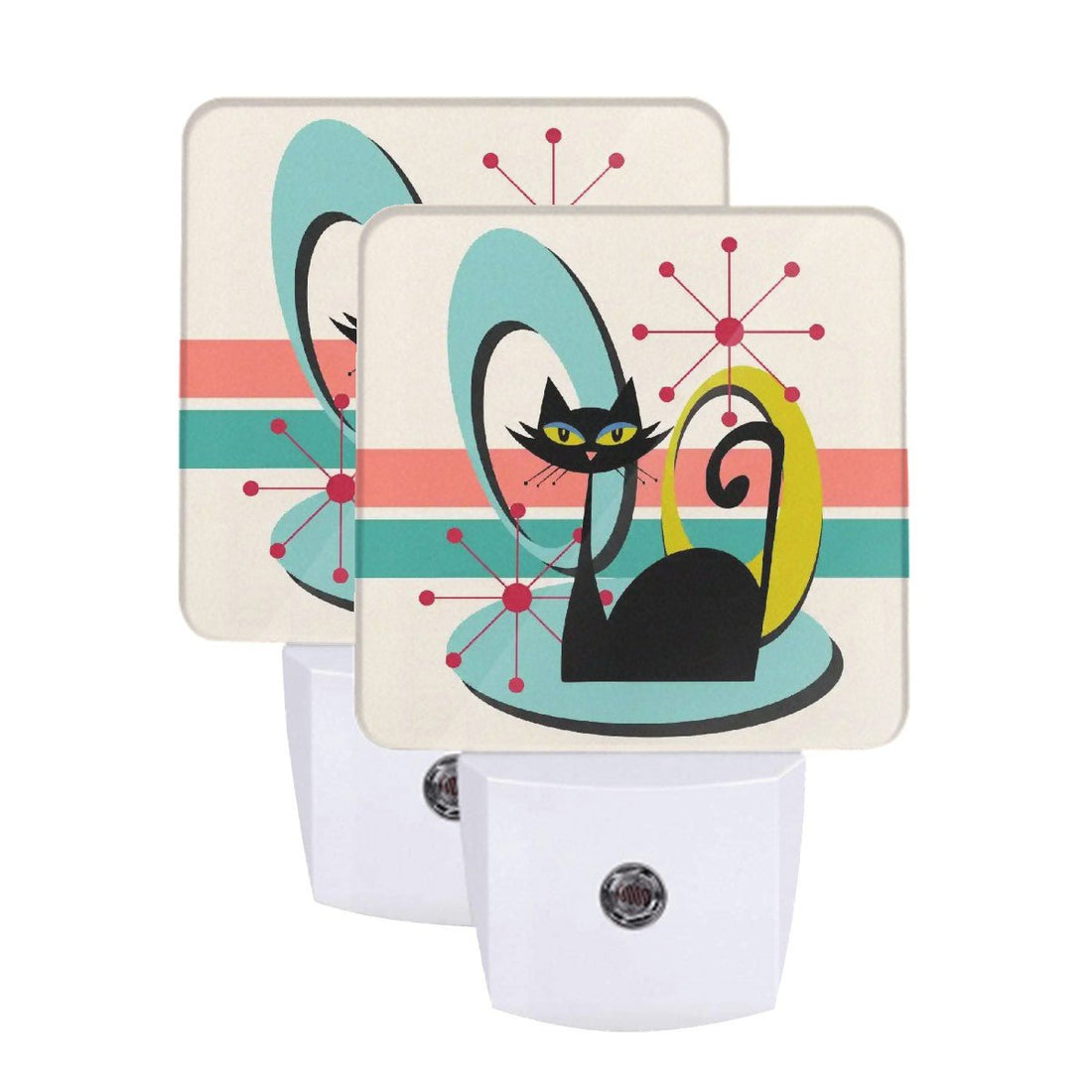 Kate McEnroe New York Atomic Cat Starburst Night Light Set, Retro Mid Century Modern MCM 50s Kitschy Home DecorNight LightstDPWzw4eyT