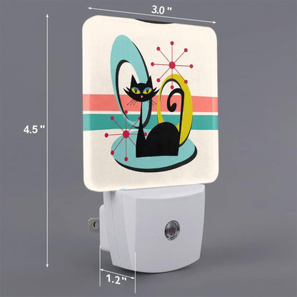 Kate McEnroe New York Atomic Cat Starburst Night Light Set, Retro Mid Century Modern MCM 50s Kitschy Home DecorNight LightstDPWzw4eyT