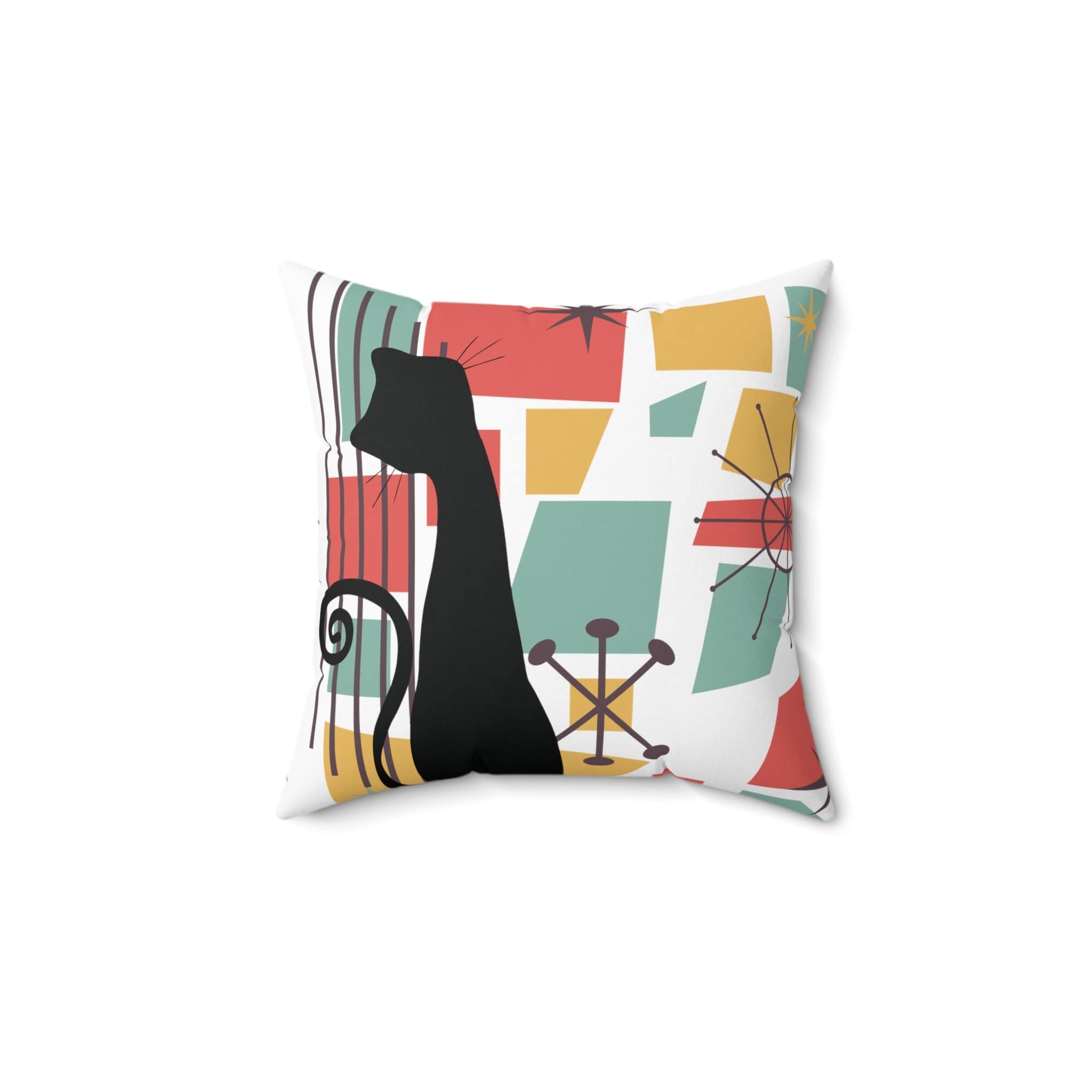 Kate McEnroe New York Atomic Cat Starburst Throw Pillow, Mid Century Modern Retro Geometric Living Room, Bedroom CushionsThrow Pillows32853221319883342044