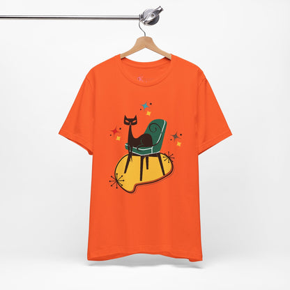 Kate McEnroe New York Atomic Cat T-Shirt, Mid Century Modern Retro Apparel, MCM Starburst Graphic TeeT-Shirts23389639792609178148