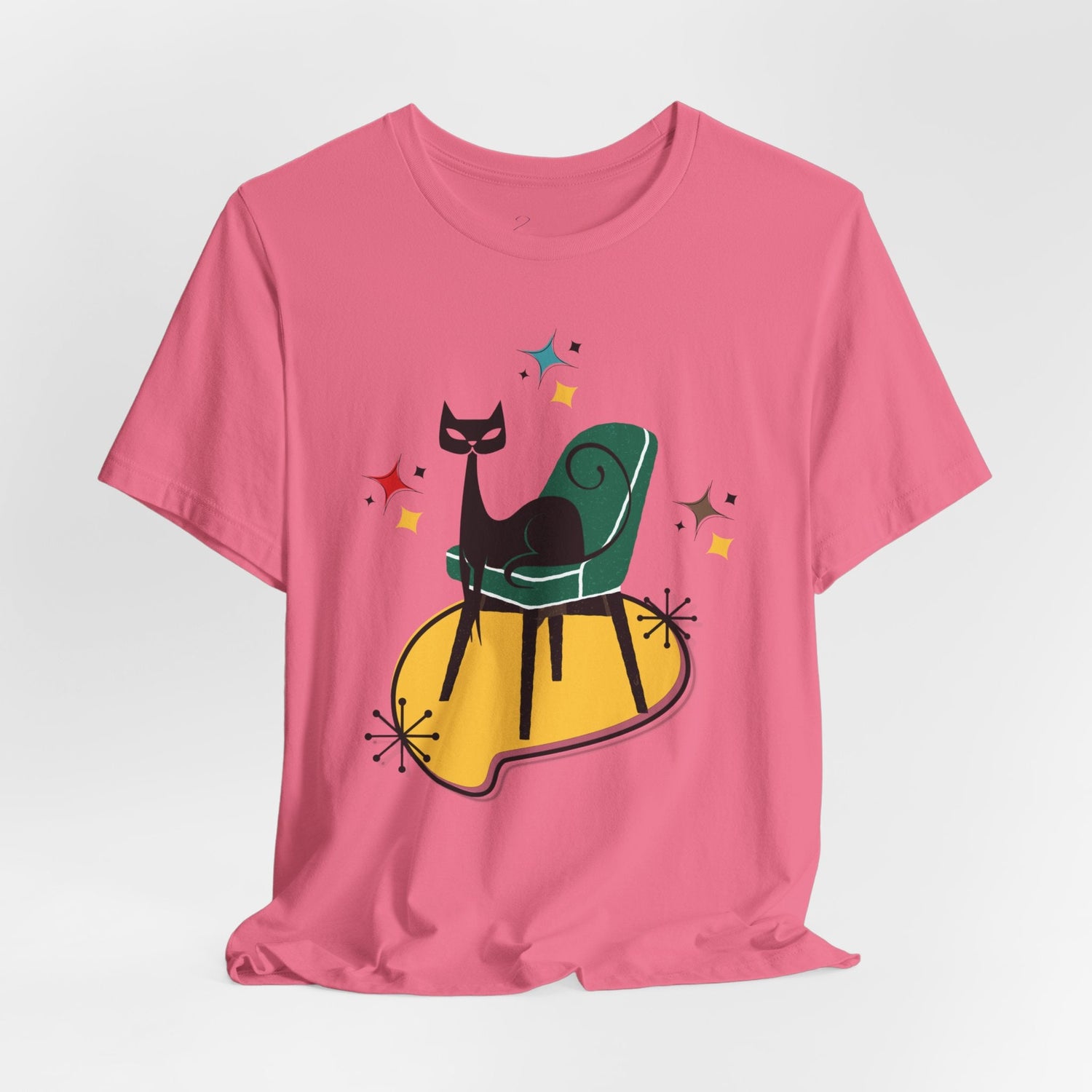 Kate McEnroe New York Atomic Cat T-Shirt, Mid Century Modern Retro Apparel, MCM Starburst Graphic TeeT-Shirts23389639792609178148