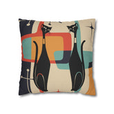 Kate McEnroe New York Atomic Cat Throw Pillow Cover, Mid Century Modern Geometric Teal, Mustard Yellow, Cream, Charcoal Pillowcase, MCM Starburst Cushion Cover, Cat Lovers GiftThrow Pillow Covers61179694324955048223