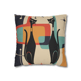 Kate McEnroe New York Atomic Cat Throw Pillow Cover, Mid Century Modern Geometric Teal, Mustard Yellow, Cream, Charcoal Pillowcase, MCM Starburst Cushion Cover, Cat Lovers GiftThrow Pillow Covers25473410852455557334