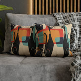 Kate McEnroe New York Atomic Cat Throw Pillow Cover, Mid Century Modern Geometric Teal, Mustard Yellow, Cream, Charcoal Pillowcase, MCM Starburst Cushion Cover, Cat Lovers GiftThrow Pillow Covers19423957458429215178