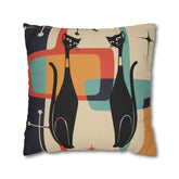 Kate McEnroe New York Atomic Cat Throw Pillow Cover, Mid Century Modern Geometric Teal, Mustard Yellow, Cream, Charcoal Pillowcase, MCM Starburst Cushion Cover, Cat Lovers GiftThrow Pillow Covers18975876179807924528