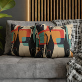 Kate McEnroe New York Atomic Cat Throw Pillow Cover, Mid Century Modern Geometric Teal, Mustard Yellow, Cream, Charcoal Pillowcase, MCM Starburst Cushion Cover, Cat Lovers GiftThrow Pillow Covers19423957458429215178