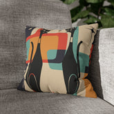 Kate McEnroe New York Atomic Cat Throw Pillow Cover, Mid Century Modern Geometric Teal, Mustard Yellow, Cream, Charcoal Pillowcase, MCM Starburst Cushion Cover, Cat Lovers GiftThrow Pillow Covers19423957458429215178